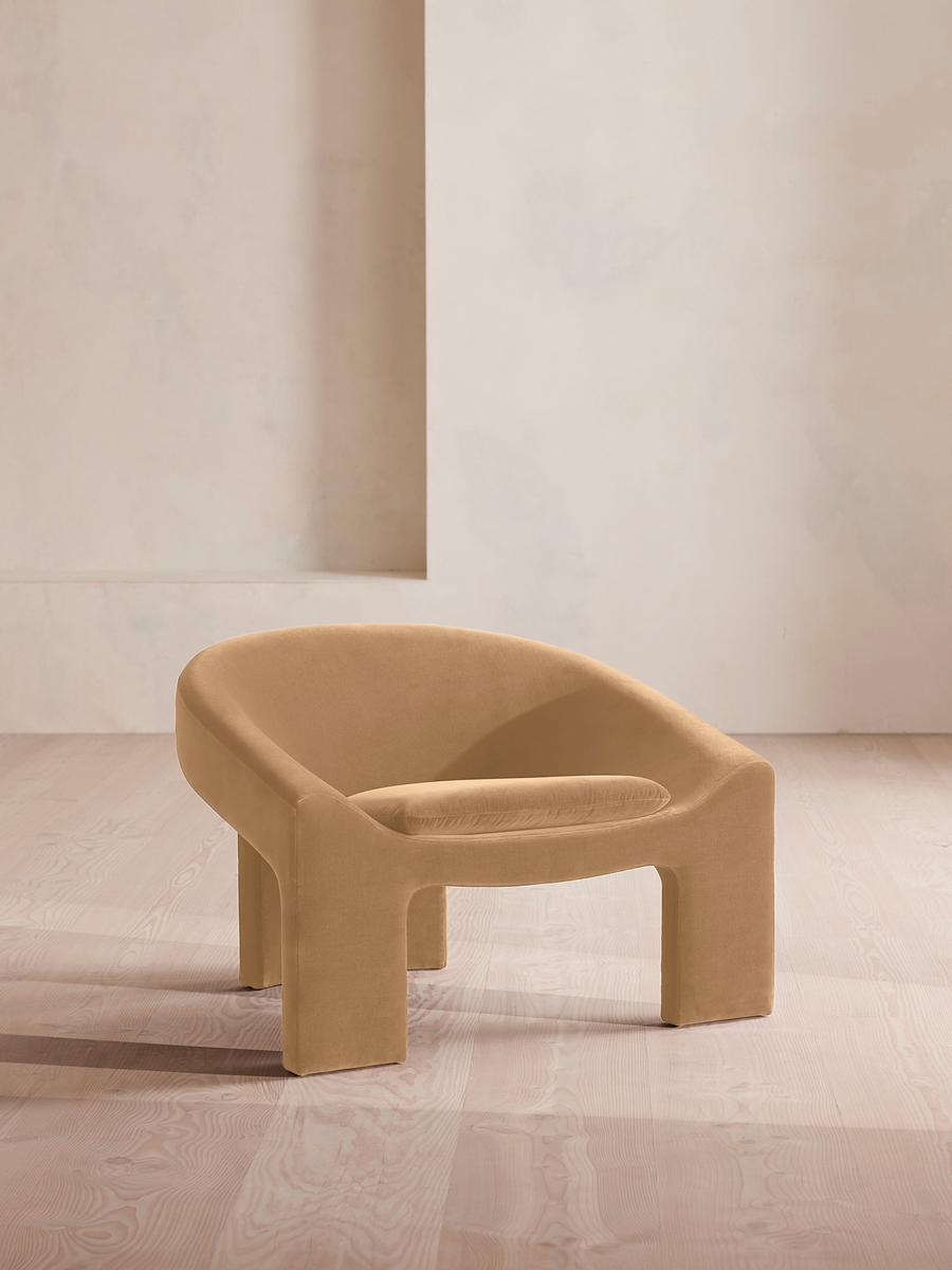 Camel Velvet Dafne Armchair