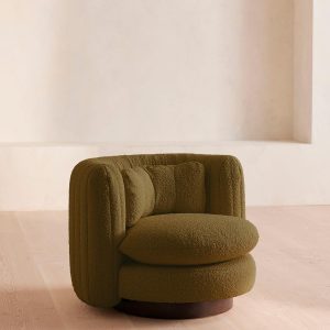 Kelp Textured Wool Boucle Vivienne Armchair