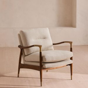 Theodore Linen Armchair in Pure